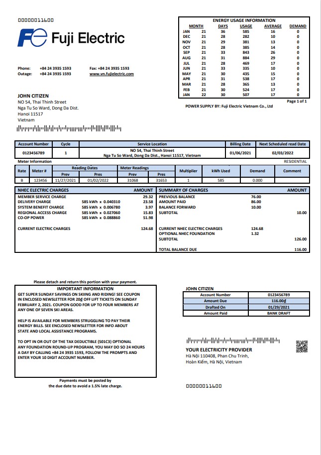  Minol USA business utility bill 